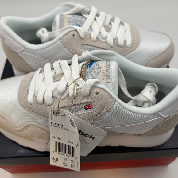 Reebok Classic Nylon Walking Running Shoes FV1593 White Grey Men’s 6.5 main image 4